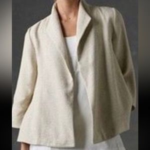 Eileen Fisher White Long Sleeve Pocket Flowy Blazer Cardigan Jacket- Size XL
